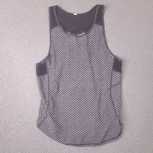 Lululemon Sculpt Tank Top Womens Size 8 Black White‎ Mesh Racer Back Athletic